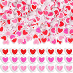 600 Pcs Heart Beads Double Heart Spacer Beads For Jewelry Making Bracelet 8Mm Colorful Love Mixed Flat Loose Pony For Diy Crafts Necklace Keychain Earring(Inner Color)