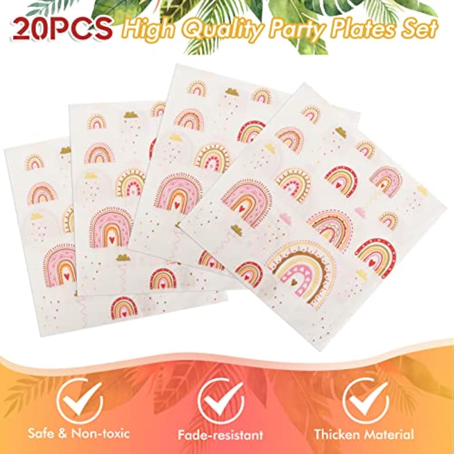 Boho Rainbow Party Supplies Boho Rainbow Baby Shower Tableware Set Including Paper Plates Napkins Tablecloth For Boho Birthday Party Baby Shower Decorations Supplies