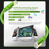 Cat8 Ethernet Cable, Indoor&Outdoor, Heavy Duty High Speed 26Awg Cat8 Network