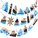 Nautical Party Banners Cruise Ship Party Decorations 3PCS Ocean Ship Lighthouse Party Banners Nautical Theme Birthday Decorations for Classic Movie Cruise Liner Birthday Party Supplies