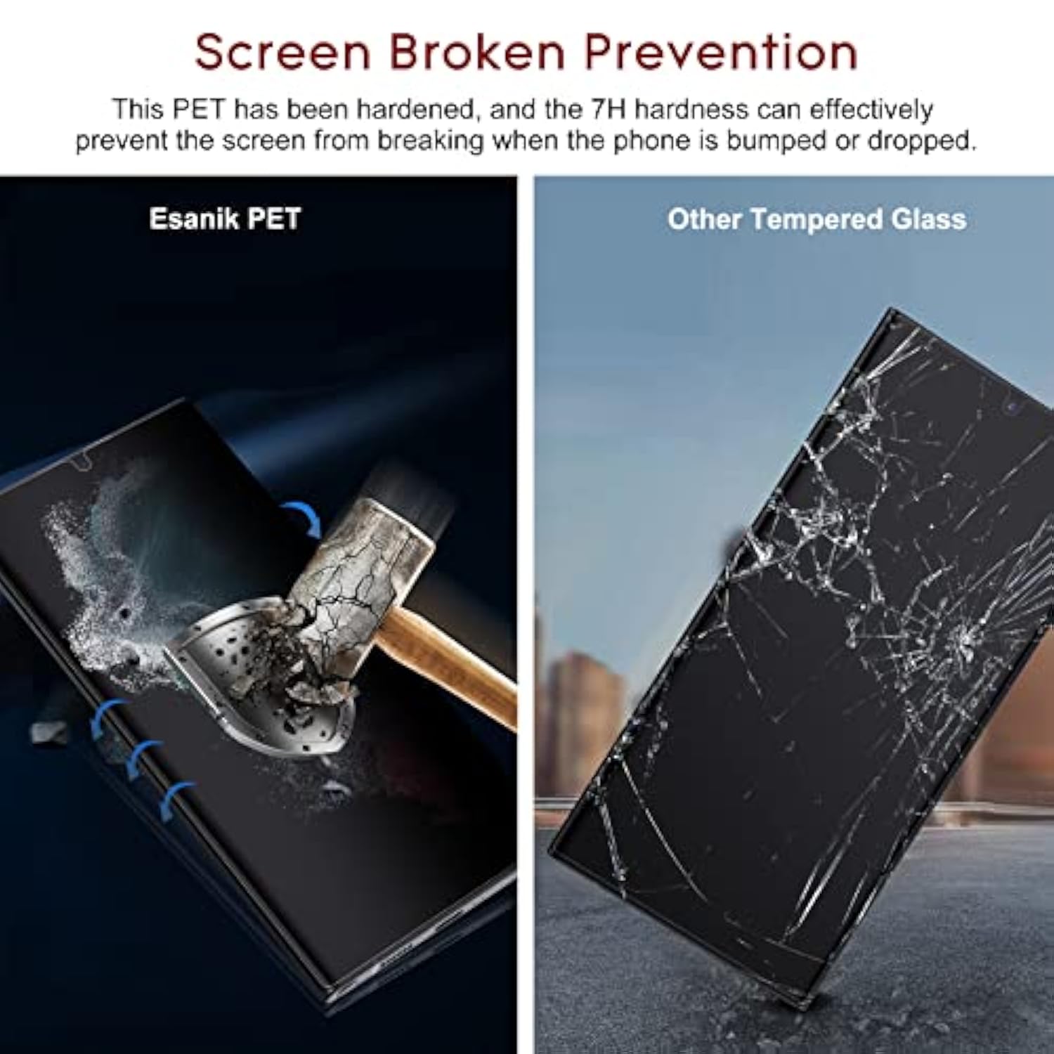 [2+2 Pack] Privacy Screen Protector For Samsung Galaxy S22 Ultra 6.8-Inch [Not For S22 Plus/S22] Anti Spy Pet Film(Not Glass) With Easy Installation Frame + Camera Lens Protector Fingerprint Id Compatible