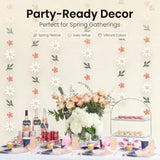 5Pcs Daisy Paper Banner Garlands For Boho Groovy Hippie Party Decorations, Spring Flower Wall Hanging Banner Daisy Paper Cutouts For Girl Birthday Supplies