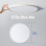 6 Pack 12 Inch Dimmable LED Flush Mount Ceiling Lights 24W 2640LM Black