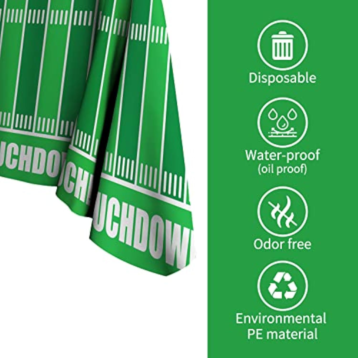 Football Theme Party Disposable Tablecloth Plastic Touchdown Table Cover For Birthday Football Party Games Decoration 54 X 108Inch 3 Pack