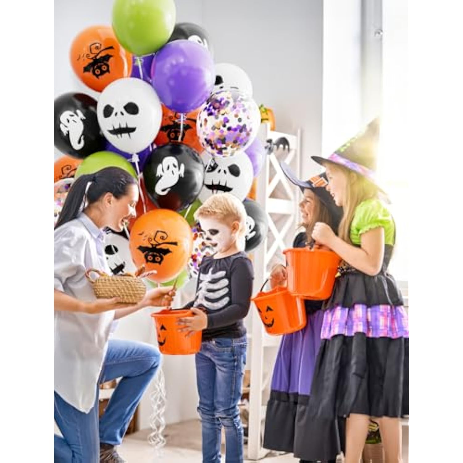 Halloween Balloons 60pcs Black Orange Purple Green Confetti Latex Party Decorations