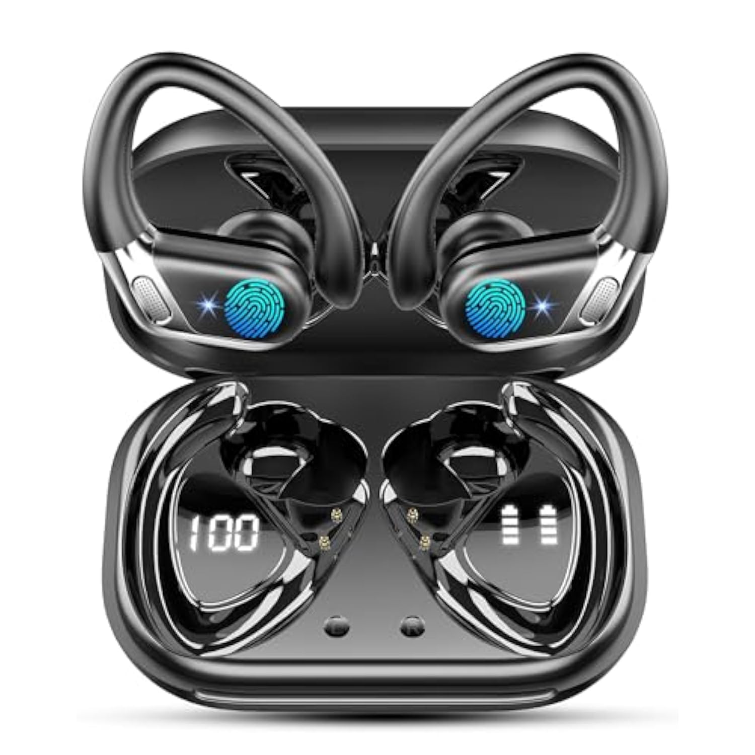 Wireless Earbuds, Bluetooth 5.4 Headphones Sport With Enc Noise Cancelling Mic, 50 Playback Over-Ear Buds Deep Bass, Earphones With Earhooks, Ip7 Waterproof Fitness Headset For Gym Running Workout