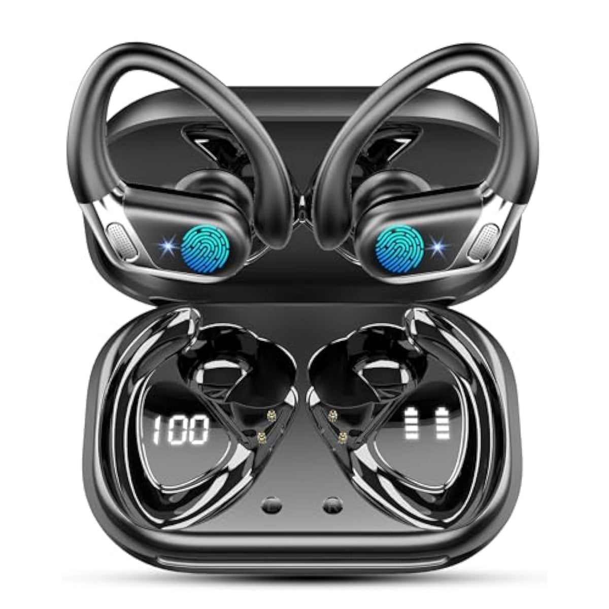 Wireless Earbuds, Bluetooth 5.4 Headphones Sport With Enc Noise Cancelling Mic, 50 Playback Over-Ear Buds Deep Bass, Earphones With Earhooks, Ip7 Waterproof Fitness Headset For Gym Running Workout