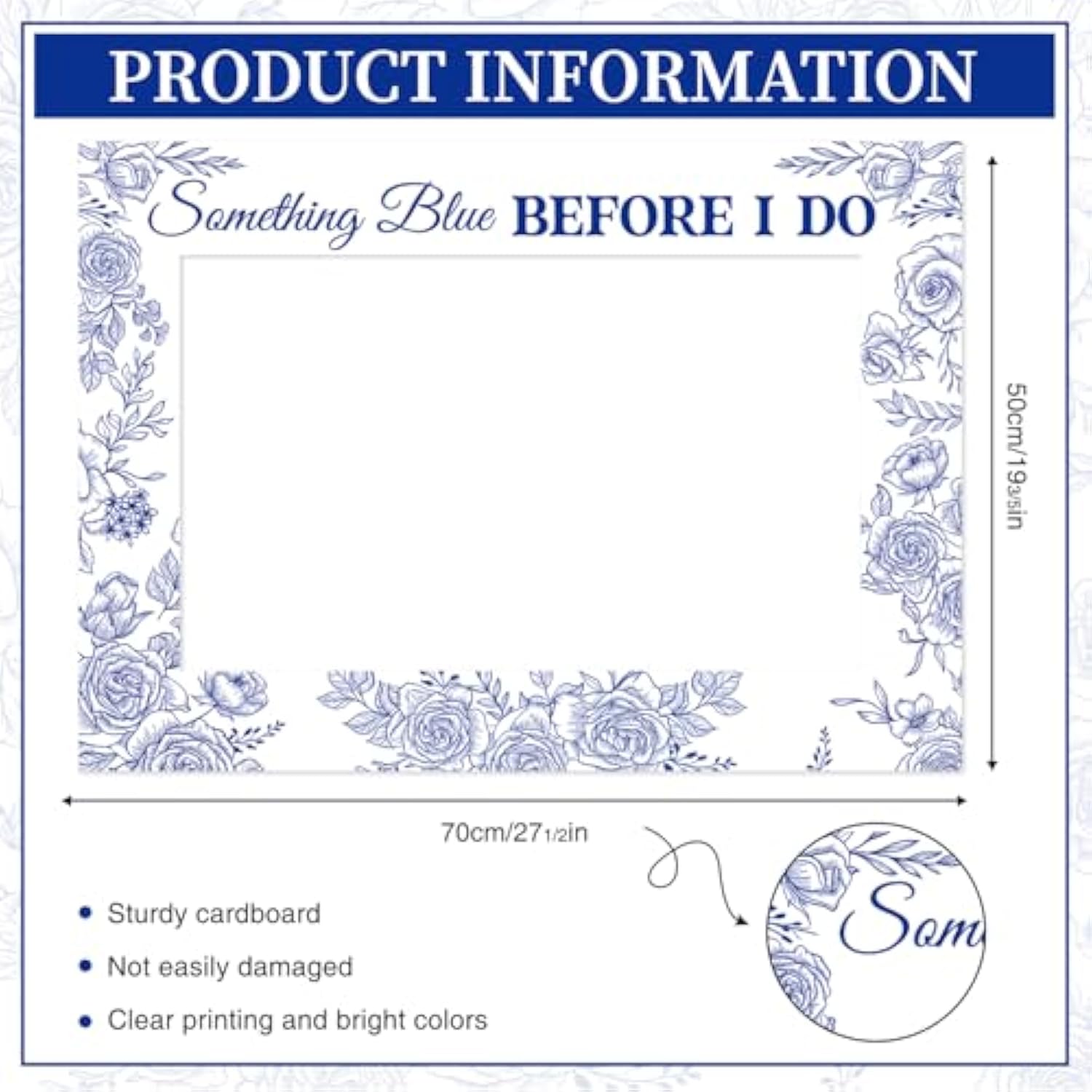 Something Blue Before I Do Photo Booth Props With Frame, 24Pcs Something Blue Before I Do Bridal Shower Decorations, Bridal Shower Decorations, Bachelorette Photo Booth