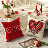 I Love U Xoxo Valentine Hearts Throw Pillow Covers, 20 X 20 Inch Love Wedding Cushion Case Decoration For Sofa Couch Set Of 4