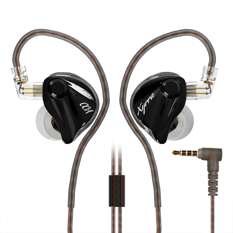 CCA Xyrra in-Ear Monitors, Wired Gaming Earbuds with 1DD+1BA Hybrid Drivers and Enhanced Sound Separation, Detachable IEM Headphones for Immersive