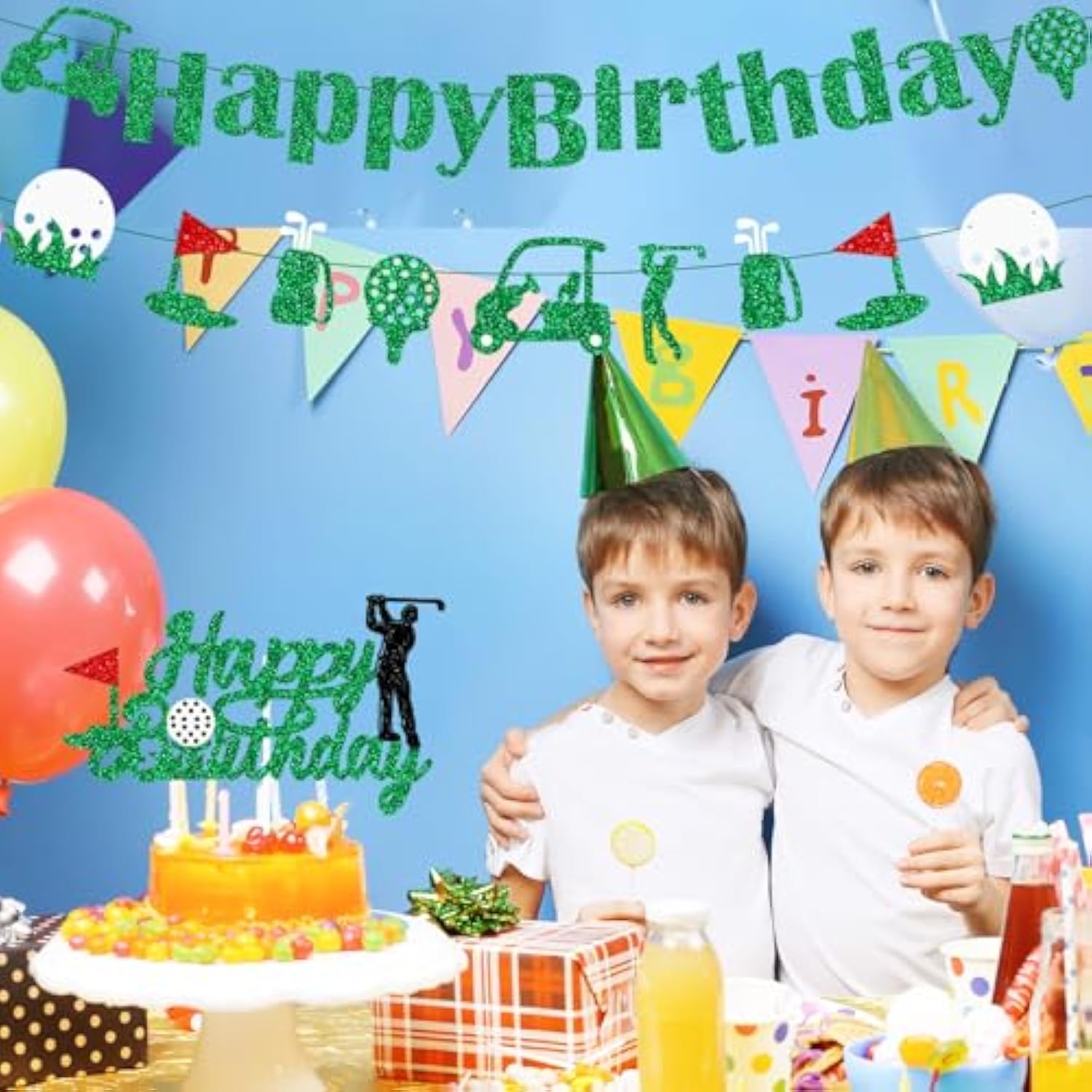 Golf Birthday Party Decorations - Happy Birthday Golf Pre-Strung Banners And Cake Topper Decoration Golf Sports Themed Party Decor Supplies For Golf Ball Player