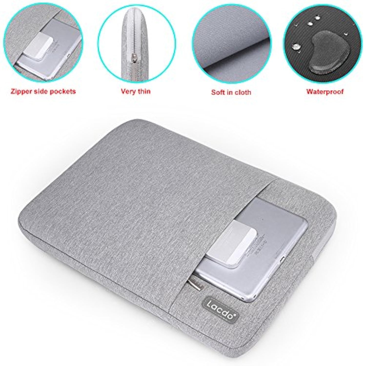 13 Inch Laptop Sleeve Case For 13 Inch New Macbook Air M3 A3113, M2 A2681, M1 A2337 A2179 2024-2018 | 13" Macbook Pro M2/M1 A2338 A2251 | 13" Ipad Pro M4 / Ipad Air Computer Bag,Grey