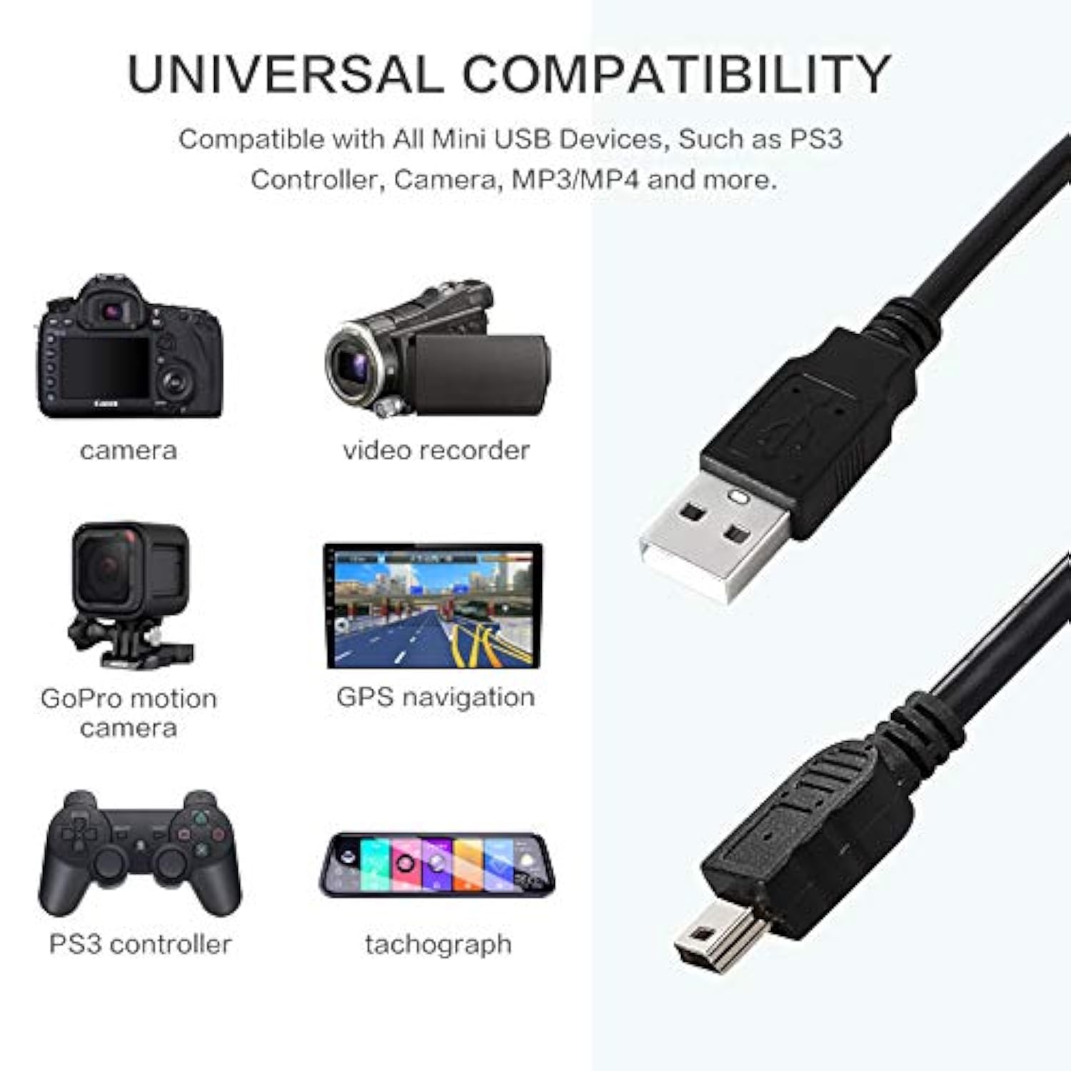 Usb2-A-Mb-25St, Premium 25Ft Usb 2.0 A To Mini B 5 Pin Usb Cable