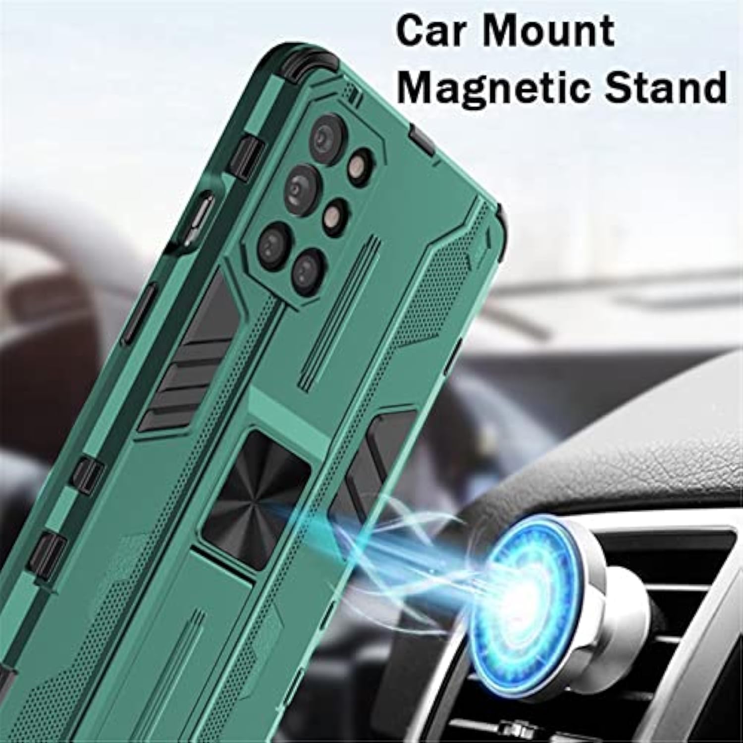 Phone Case For Oneplus 8T Oneplus8T Plus 9R 5G With Tempered Glass Screen Protector Cover And Slim Stand Cell One Plus8T5G On + 1 Plus 8Tplus 1Plus 8T+ One+ T8 1+ 1+8T Pro G5 Women Men Green