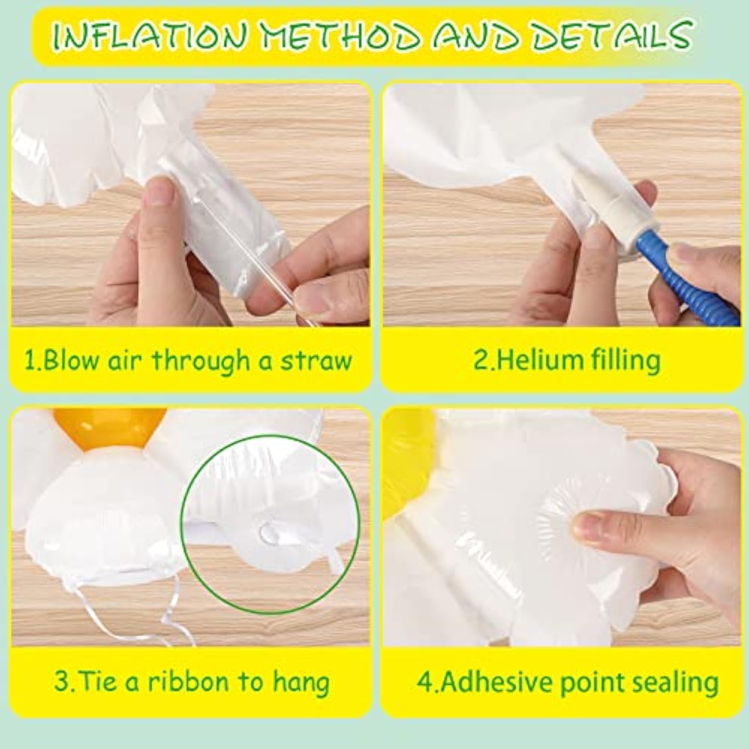 Daisy Balloons, 18Pcs White Daisy Flower Balloons Party Decorations For Birthday Wedding Baby Shower Party Decorations Supplies?Huge Balloon X 3, Medium X 5, Small X 10?