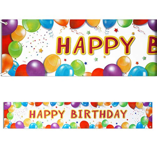 Birthday Banner Happy Birthday Sign Huge Balloon Banner Decorations Supplies Colorful Fence Outdoor Giant Sign Photo Prop Backdrop Outside Decoration 6 Feet