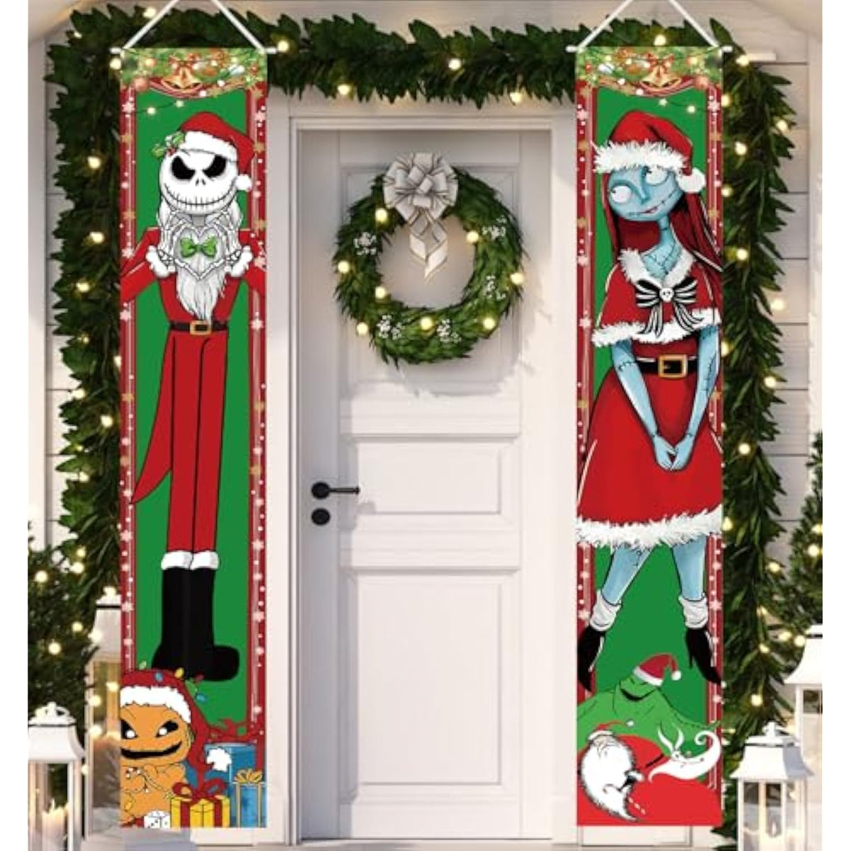 Jack Skellington & Sally Nightmare Before Christmas Welcome Banner
