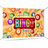 Bingo Night Backdrop Banner, Casino Theme Game Time Party Decor for Adults & Boys