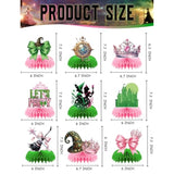Witch Theme Party Table Decorations - Pink And Green Honeycomb Centerpieces For Movie Birthday Decor, Magical Witch Table Toppers And Party Supplies For Girls, Kids