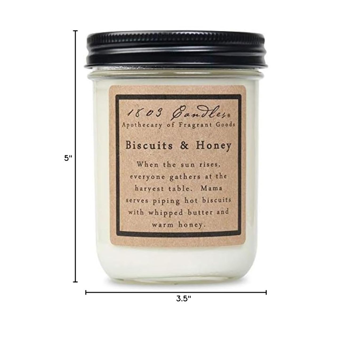 - 14 Oz. Jar Soy Candles - (Biscuits And Honey)