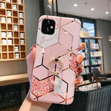 Compatible With Iphone 11 Case 6.1 Inch,Marble Cute Fashion Design For Men Women Girls With 360 Degree Rotating Ring Kickstand Soft Tpu Shockproof Cover Bling
