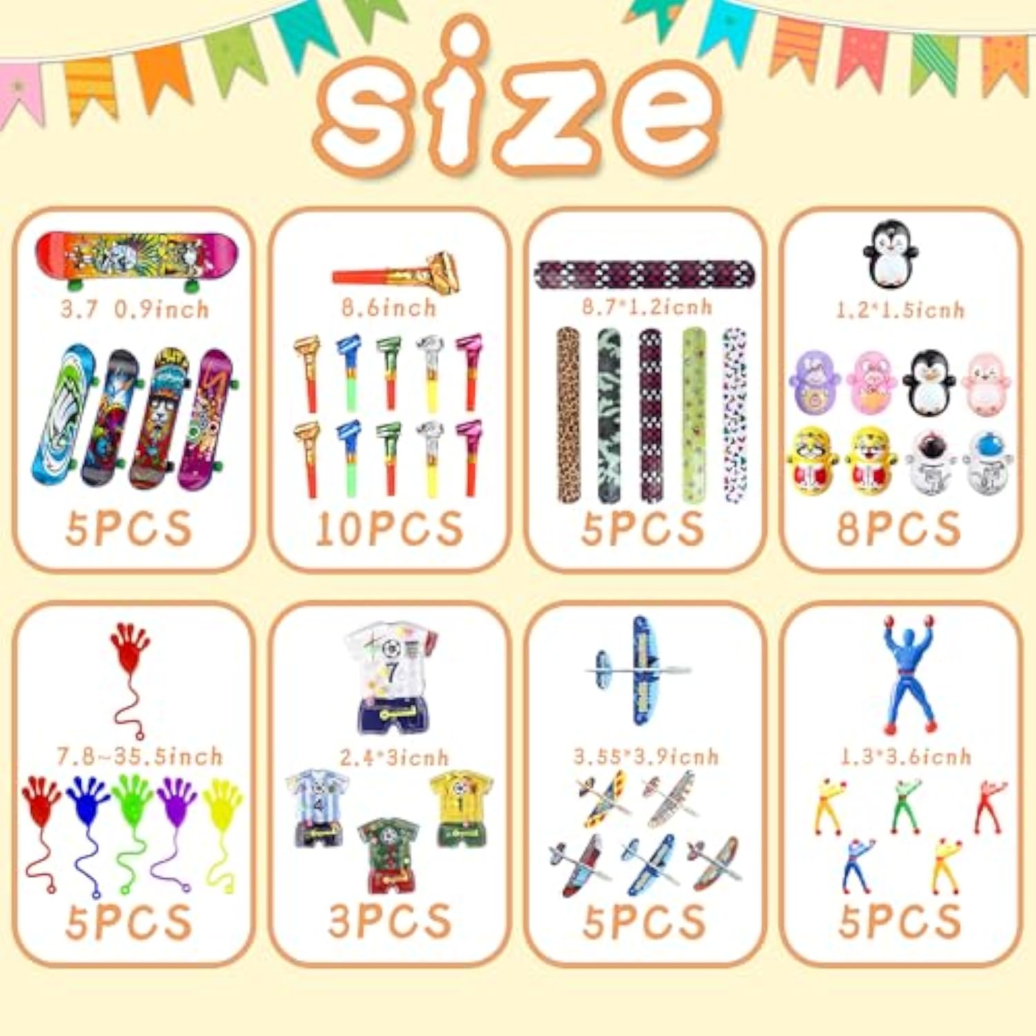 100 Pcs Party Favors Toy Assortment Goodie Bags For Carnival Prizes School Classroom Rewards Pinata Filler For Birthday Party (Style 1)