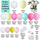 Easter Balloon Garland Arch Kit, 164Pcs Pastel Balloon Arch With Large Bunny Foil Balloon For Easter Party Supplies Spring Birthday Decorations