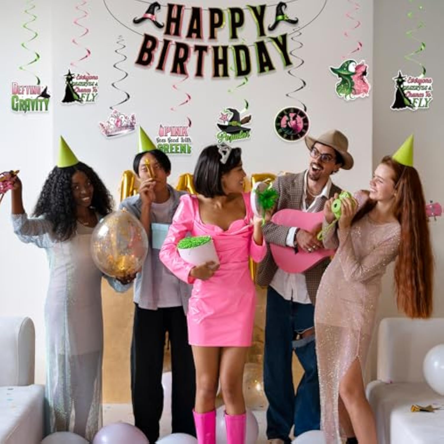 Movie Birthday Decorations Banner Hanging Swirls, Movie Theme Happy Birthday Decorations, Party Supplies For Girl Boys