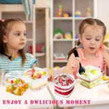 100Pcs 8Oz Plastic Dessert Cups With Lids And Spoons,Disposable Parfait Cup Square Cake Containers For Party Favor,Mousse,Yogurt,Pudding,Snacks,Fruits,50 Sets