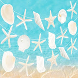 Starfish Seashell Party Banners 3Pcs Ocean Nautical Birthday Hanging Decor
