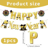2026 New Year Party Supplies with Gold Glitter Balloons, Streamers, Banner, and Photo Props