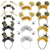 24pcs Happy New Year Glitter Headbands 2026 Party Favors & Photo Props