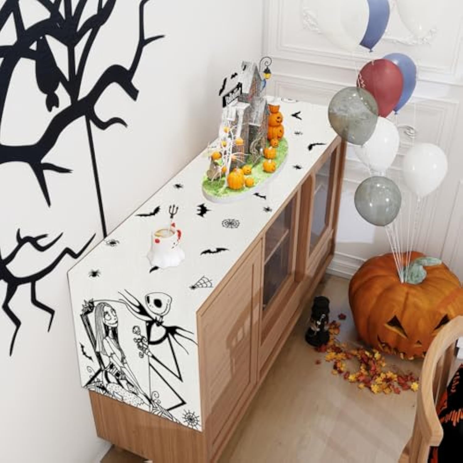 Halloween Table Runner 72 Inches Long, Halloween Home Kitchen Dining Room Table Decor, Christmas Xmas Winter Holiday Decorations And Supplies For Home
