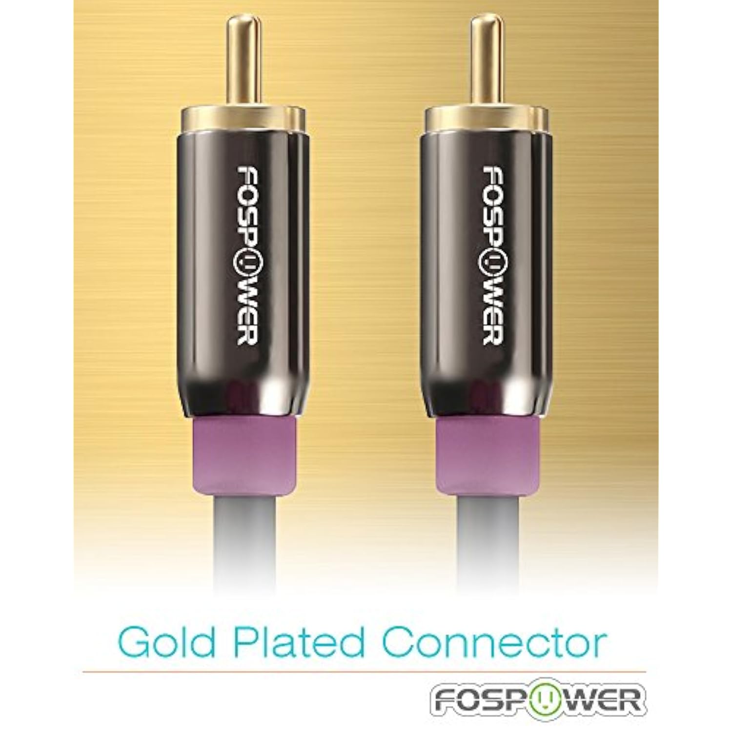 FosPower Subwoofer Cable (10 FT) RCA to RCA Audio Stereo Cable, Male to Male - Dual Shielded Cord | 24K Gold Plated Connector | Corrosion Resistant | Clean Sounding Signal