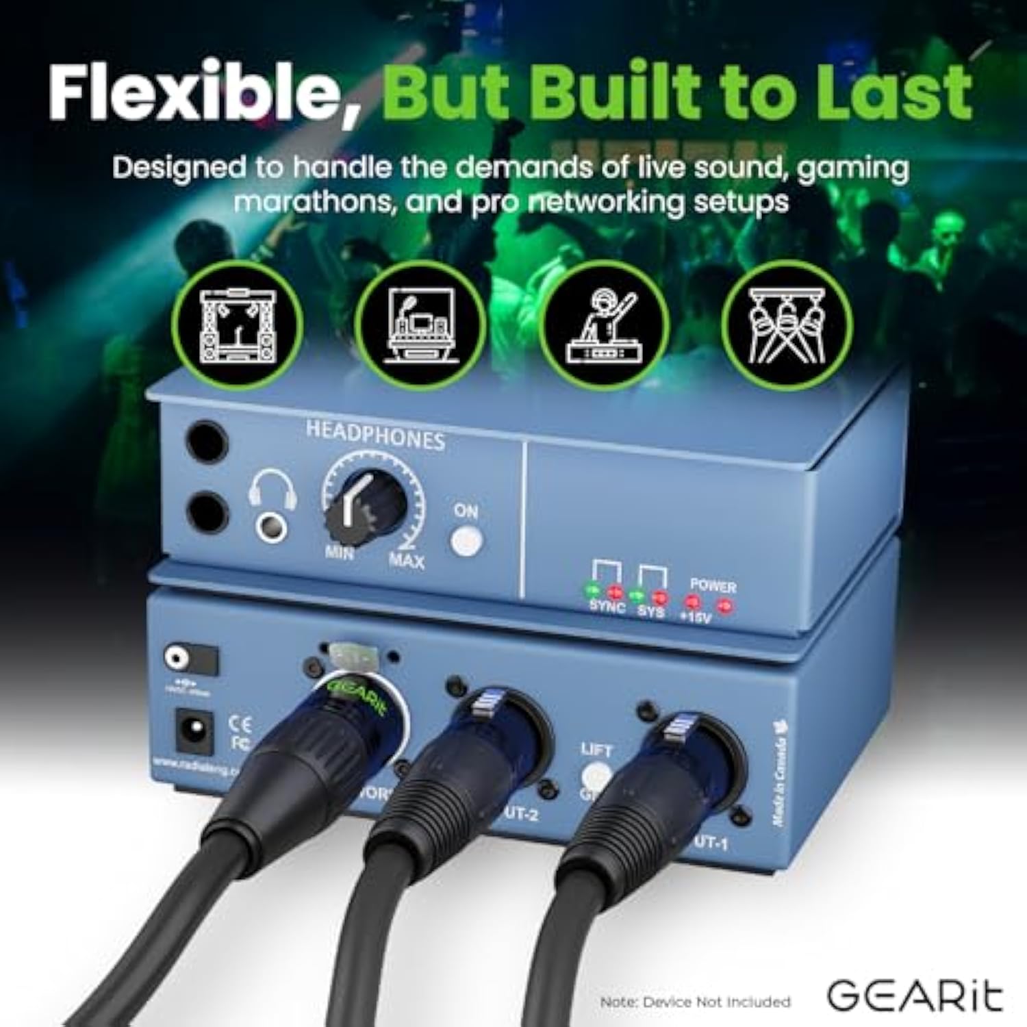 GearIT CAT6 Ethernet Cable, EtherCON-Compatible (20 Feet) RJ45 Connectors for