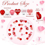 160 Pieces Valentine‘S Day Wooden Bead Heart Wooden Bead Farmhouse Craft Wood Decor Red Pink White Heart Garland For Valentine‘S Day Wedding Diy Crafts Party Decoration