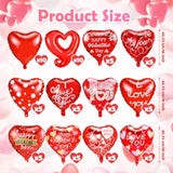 70 Pcs Valentines Day Balloon Set, 18 Inches Heart Shaped Balloons Valentines Day Foil Balloons Romantic Balloon Decoration For Valentine'S Day Party Special Night Decor