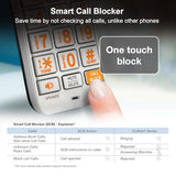 Cl84307 Dect 6.0 Expandable Corded/Cordless Phone With Smart Call Blocker, Silver/Black With 3 Handsets