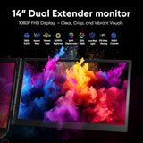 Laptop Screen Extender, 14" Fhd 1080P Dual Screen Monitor For Laptop Ultra-Light Portable Monitor With Usb-C/Hdmi, Plug & Play For Windows/Mac/Chrome/Linux/Android