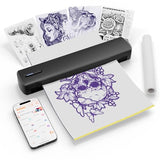 Portable Thermal Printer - Tattoo Stencil Machine - Wireless Bluetooth Inkless Printer, Supports 8.5 X 11 Letter A4 A5 Sizes, Perfect For Business Travel Home Tattooist - Laptop Smartphone And Pc