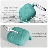 Flora Engraved Case For Airpods 4 Cover Shock-Proof Protective Silicone Case With Keychain For Apple Airpods 4Th Generation 2024 Released (Forest Green)