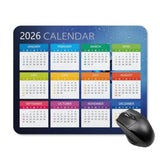 Mouse Pad 2026 Calendar,Computer Mouse Pads Calendars Non-Slip Rubber Desk Mat Mousepad Gaming Office Keyboard Mat (9.45X7.87 In) (Blue)