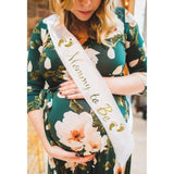 Mommy To Be White Satin Sash - Baby Shower Sash Decorations, Gender Reveal Party, Welcome Baby (1)