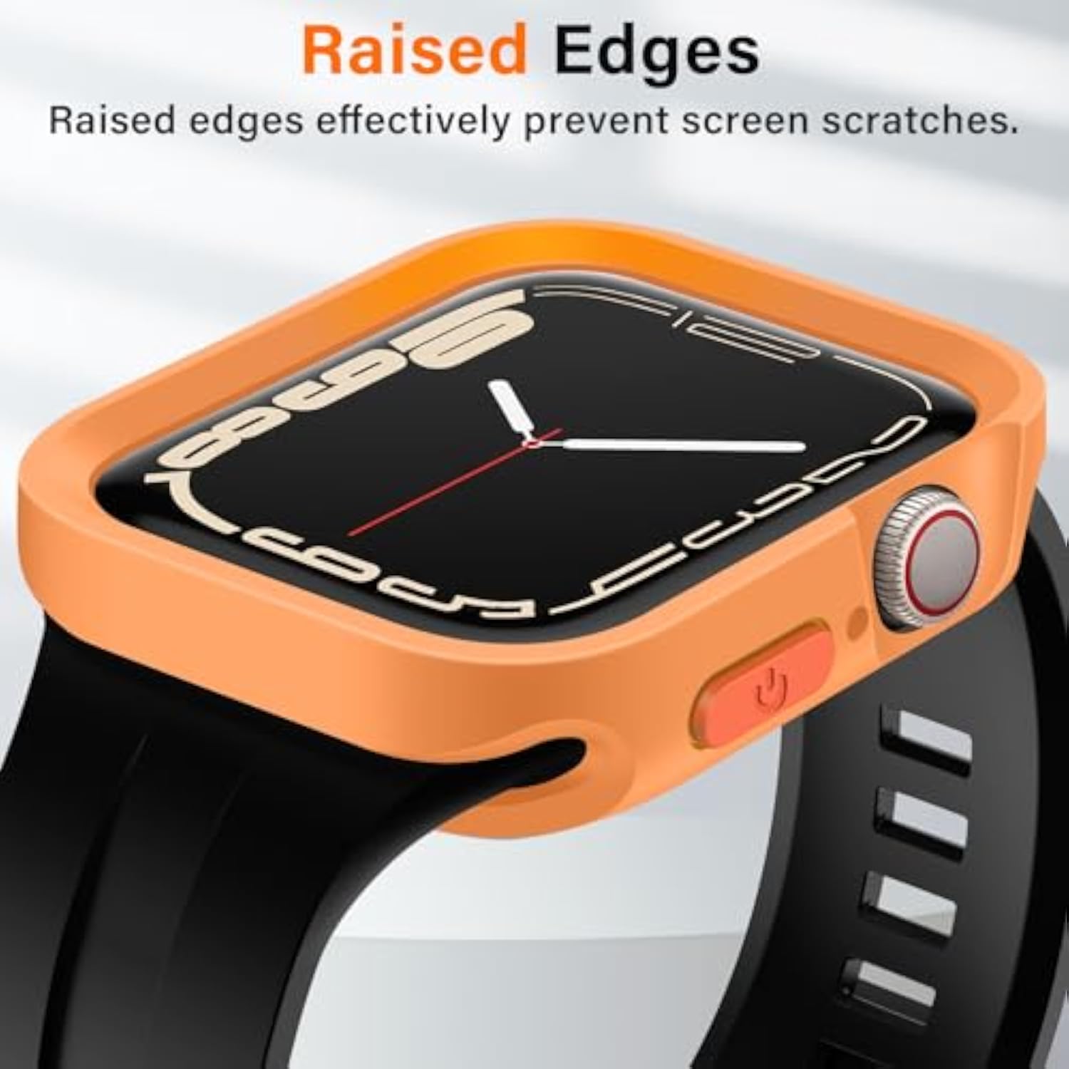 Rugged Case Compatible with Apple Watch Case Series 9/8/7 41mm SE 3/2/1 Series 6/5/4 40mm, Soft TPU Shockproof Bumper Drop Proof Protective Cover Compatible with iWatch - Orange