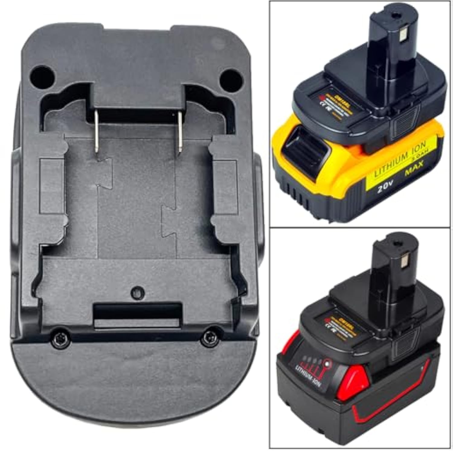 Battery Adapter for Ryobi 18V, Converts Dewalt 20V to Ryobi with USB Charging