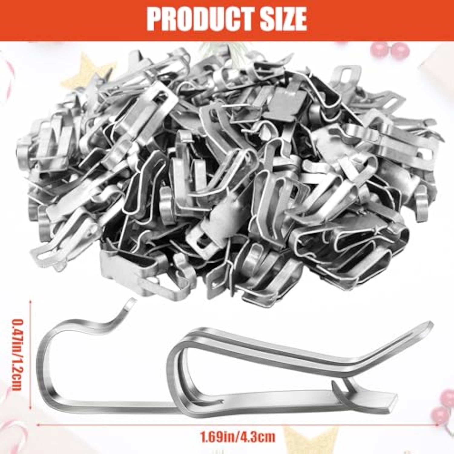 100 Pcs Christmas Light Clips Metal Gutter Hooks For Outdoor Xmas Hangers For Shingles Roof Seasonal Lighting Gutter Clips Hanging Festival Xmas Outside Decoration