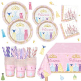 Magical Princess Party Decorations Kit Serves 20 Guests - 161Pc Pink Princess Theme Plates, Cutlery, Cups & Shimmer Tablecloths For Birthdays, Baby Showers & Celebrations! Instant Kids ’Party Setup