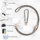 Phone Lanyard With Wrist Strap Universal Phone Crossbody Chain Adjustable Cell Phone Strap Fashion Phone Wrist Lanyard Compatible With Most Smartphones For Women Girls (Black)