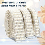 Pearl Stickers 3 Rolls Self Adhesive Pearl Rhinestone Ribbon Pearl Wra