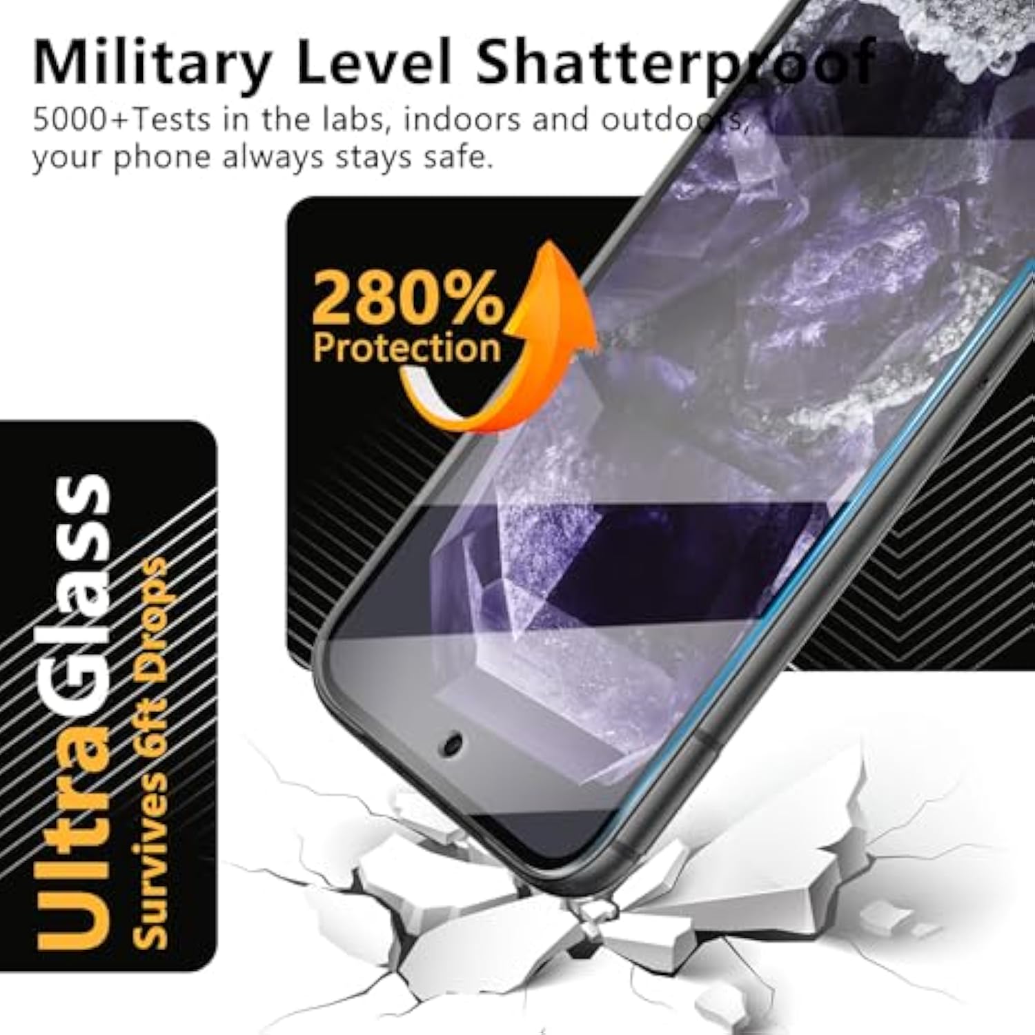 2 Pack Screen Protector For Pixel 8, 2 Pack Camera Lens Protector, Support Fingerprint Unlock, Anti Scratch, Hd Clear